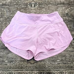Lululemon Speed Up Short Long 4" Lined Pink Women's Size 8